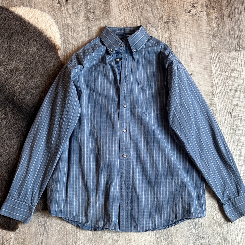 Ariat Men's Navy Striped Button Down Shirt